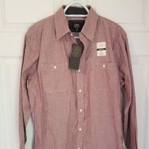 Lee Men's Button Down NWT Medium Long Sleeve Stret